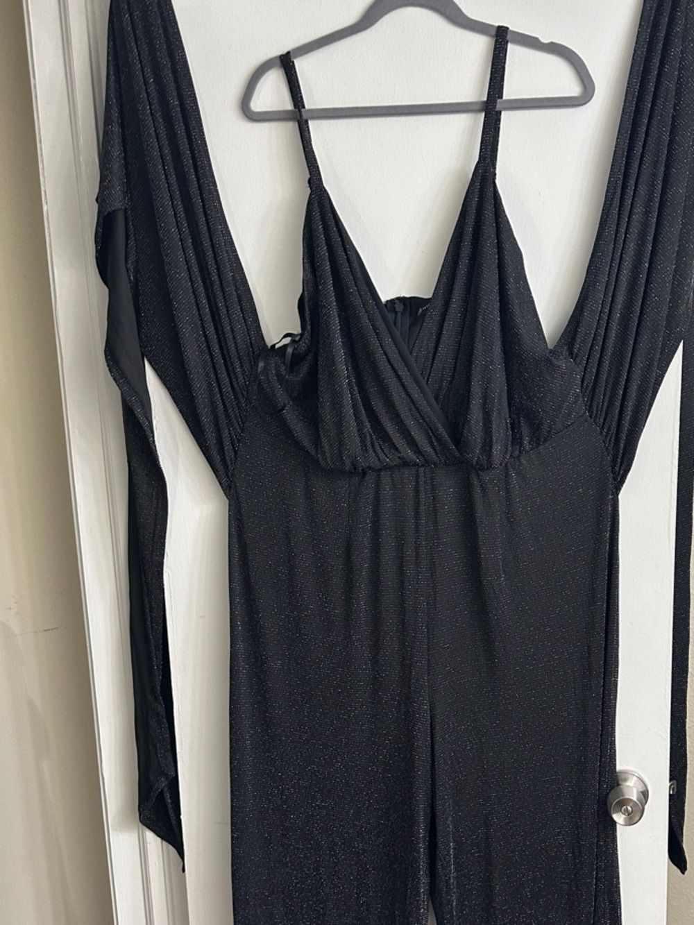 Fashion to Figure Black Sparkle Wrap-Front Jumpsuit